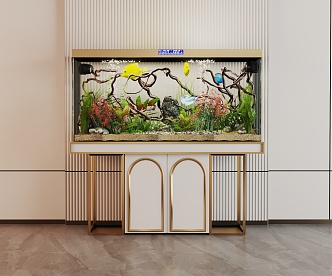 Modern Fish Tank Glass Fish Tank Display Cabinet Side Cabinet 3d model