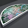 Colorful Semicircular City Map Commercial Equipment For Urban Planning