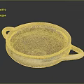 Rustic Traditional Ceramic Bowl With Two Handles As Essential Daily Living Item