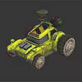 Yellow Electric Toy Car With Large Wheels And Antenna Fun Design