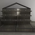 Modern Display Shelves With Multiple Tiers Wood And Metal Sturdy Structure Platform Base