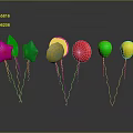Colorful Star Shaped And Round Balloons With Shiny Surfaces In Various Bright Colors