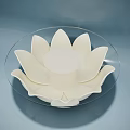 Elegant Lotus Shaped Coffee Table With White Petal Design Glass Top And Gold Base