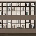 Bookcase Decorative Cabinet Bookcase Book Combination Bookshelf Ornaments Decorative Ornaments Open Solid Wood Bookcase 3d model