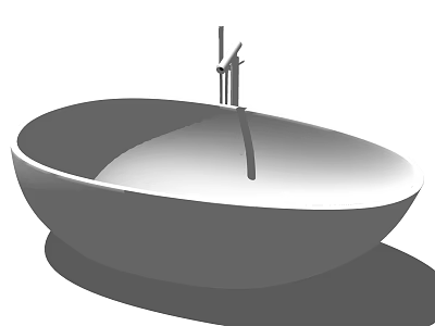 Elegant Modern Freestanding Oval Bathtub With Chrome Faucet for Contemporary Bathrooms 3d model
