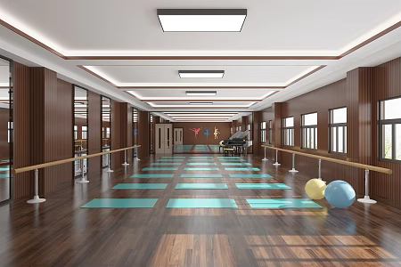 Modern Dance Room Dance Classroom 3d model