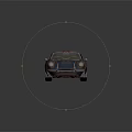 Rusty Vintage Sports Car With Red Blue Weathered Body And Custom Wheels