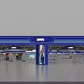 ART GO Mall Store With Self Service Checkout Neon Sign And Shelved Merchandise