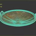 Aged Orange Tray With Two Handles And Textured Surface For Home Use 3d model
