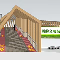 Modern Bridge With Illuminated Geometric Lighting Design And Pedestrian Walkway