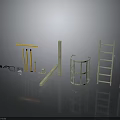 Essential Industrial Construction Components Including Metal Ladders Railings Poles And Tools