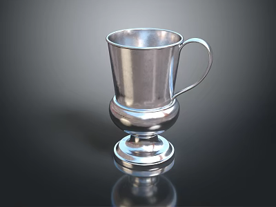 Modern Wine Glass White Wine Container Metal Bottle Metal Sage 3d model