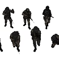 Military Game Movie Characters With Action Poses And Weapons
