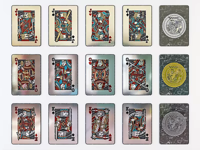 Artistic Playing Cards Collection For Card Games With Unique Designs And Colorful Suits 3d model