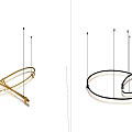 Modern Illuminated Chandelier with Intertwined Ring Structure and Glowing LED Light Design