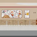 Bright Red Themed Casual Restaurant With Cozy Wooden Dining Seats Creates Comfortable Pleasant Warm Ambiance