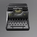 Vintage Black Typewriter With Classic Keyboard And Roller Mechanism For Office Use