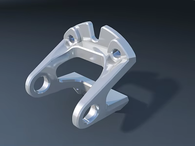 Silver Metal Part With Holes And Connection Structure On Dark Background 3d model