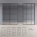 Swing Door Modern Design With 5 Types 9 Materials Glass Panel Frames 3d model