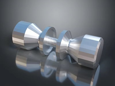 Sleek Modern Metal Lighting Combination With Shiny Reflective Dumbbell Inspired Design 3d model