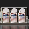 Wanfu Mingdu City Modern Exhibition Hall Interior With Display Screens And Brand Showcases