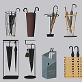 Decorative Umbrella Stand Assortment with Modern Styles and Functional Designs 3d model