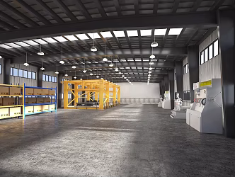 modern steel structure factory building steel structure factory building 3d model