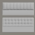 Two Dark Leather Headboards With Vertical Stitched And Square Tufted Design 3d model