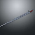 Ancient Sword With Intricate Engravings Red Hilt And Rustic Metallic Surface