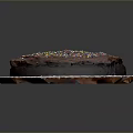 Delicious Chocolate Cake with Chocolate Frosting and Colorful Sprinkles on Floral Pattern Plate Black Background