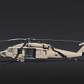 Military Transport Helicopter With Beige Body Rotor Blades Open Door And Tail Rotor