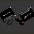 Electric Bass Guitar With Two Black Music Amplifiers And Audio Equipment Setup