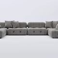Gray Modular Sectional Sofa With Plush Cushions And Modern Design Elements 3d model