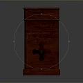 Traditional Dark Red Solid Wood Cabinet With Carved Design Two Doors And Drawers
