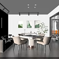 Modern Hotel Mahjong Room Interior Featuring Comfortable Seating Round Table Artwork And Potted Plant