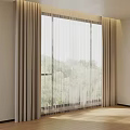 Beige Sheer Curtains For Window With Green Outdoor View And Bright Modern Interior
