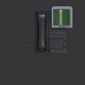 Digital Corded Telephone With Green Screen Display And Keypad Design