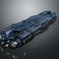 Futuristic Black Sci Fi Spaceship Model With Detailed Engines And Complex Structure 3d model