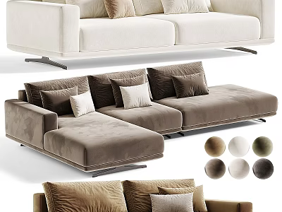 Modern Modular Sofa Set With Multiple Color Choices And Comfortable Plush Design 3d model