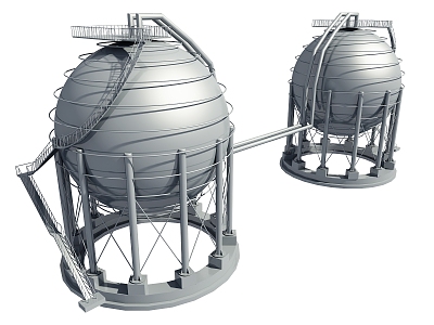 Oil and gas tank 3d model