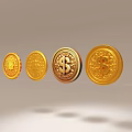 Decorative Golden Coins Featuring Dollar Symbols And Intricate Patterns For Daily Use