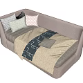 Cozy Children's Bed Design With Colorful Patterned Pillows And Warm Knitted Blanket