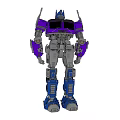 Purple And Blue Mechanical Robot Figure With Gray Armor Design 3d model