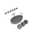 Modern Concrete Freestanding Bathtub Design With Multiple Shapes And Faucet Fixtures
