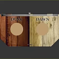 Wooden Display Shelf With Multiple Layers And Red Brown Light Color Design