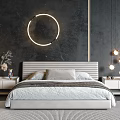Modern Double Bed Bedroom Interior With Nightstands Lamps And Window View