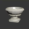 Decorative Stone Planter With Carved Patterns For Indoor Outdoor Green Plants