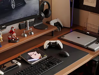 Modern E-sports Room Middle Antique Study Room Middle Antique Entertainment Room Animation Hand-held Toy Ornaments Phablet Digital Products Game Handle Game Room 3d model