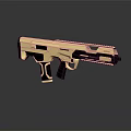 Golden Modern Gun With Black Grip And Reflective Surface Design