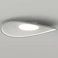 Modern White Ceiling Light Fixtures Featuring Curved Leaf and Circular Design Styles with Illumination